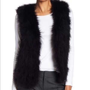 Club Monaco Black Furry Vest